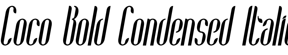 Coco Bold Condensed Italic Scarica Caratteri Gratis